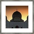 White Mosque - Sunset Framed Print