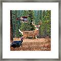 Whitetail Deer Art Squares - Incoming Framed Print