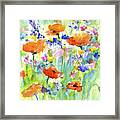 Wildflowers And Poppies Framed Print