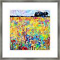 Wildflowers In Rural Countryside In Contemporary Vibrant Happy Color Motif 20200429v9 Square Framed Print