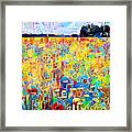 Wildflowers In Rural Countryside In Contemporary Vibrant Happy Color Motif 20200429v9 Framed Print
