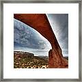 Wilson Arch Utah 1 Of 2 - Vertical Ultrawide Panorama From Underneath Arch Looking South Framed Print
