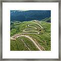 Winding Road Passing Through Mountain Framed Print