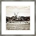 Windmill At Village Of Cley Next The Sea, England Framed Print