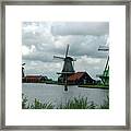Windmills On The Lake Framed Print