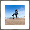 Winter Beach Walk Framed Print