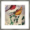 Winter Cardinals Framed Print