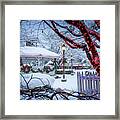 Winter In The Railroad Community Park Framed Print