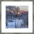 Winter Morning Riverside In Warsaw Framed Print