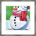 Winter Snowman Framed Print