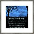 Winter Solstice Blessings With Poem Tree And Birds Big Full Moon Framed Print