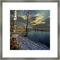 Wintertime By The Lake Latvia Framed Print