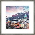 Wintry City Scenes Salzburg Austria Framed Print