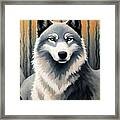 Wolf In The Forest - 5 Framed Print