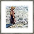 Woman In The Waves Framed Print