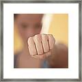 Woman Punching Framed Print