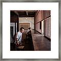 Woman Waiting For Clients, In The Historic Scenic Town Of Wuzhen Framed Print