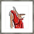 Women In Red Framed Print