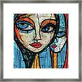 Women In The Mirror Framed Print