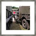 World War Ii Military Trucks Framed Print