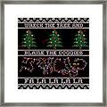 Wreck The Tree And Blame The Doggies Funny Cat Christmas Pun Framed Print