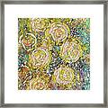 Yellow Rose Bouquet Mosaic Framed Print