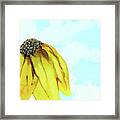 Yellow Sunflower Against A Blue Sky Framed Print