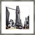 Yellow Taxis In New York City Framed Print