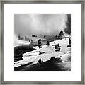 Yellowstone Winter Geyser Basin Monochrome Photograph Framed Print