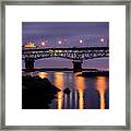 Yorktown Bridge Lights Framed Print