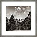 Yosemite Landscape Looking At Half Dome - Sepia Framed Print