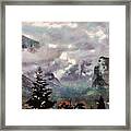 Yosemite Rain And Clouds Photoart Framed Print