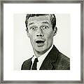 Young Businessman Looking Surprised, Posing In Studio, (b&w), Portrait Framed Print