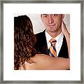 Young Handsome Office Man With Young Woman Framed Print