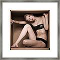 Young Woman In Cardboard Box Framed Print