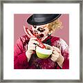 Zombie Eating Pea And Hand Soup Framed Print