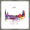 Zurich Skyline Framed Print