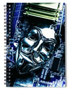 Metal Anonymous Mask On Motherboard Spiral Notebook Metal Anonymous Mask On Motherboard Spiral Notebook