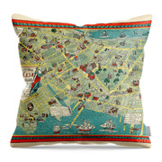 Alva Scott Garfield - A Scott-map Of Salem Massachusetts - C1950 Throw Pillow Alva Scott Garfield - A Scott-map Of Salem Massachusetts - C1950 Throw Pillow