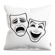 Comedy And Tragedy Theater Masks Black Line Digital Art by John
