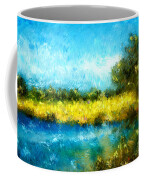 Canola Fields Impressionist Landscape Painting Coffee Mug