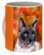 Fire And Ice - Siamese Cat Painting Coffee Mug by Michelle Wrighton