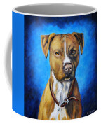 American Staffordshire Terrier Dog Painting Coffee Mug by Michelle Wrighton