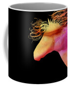  Colorful Abstract Wild Horse Orange Yellow And Pink Silhouette Coffee Mug by Michelle Wrighton