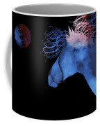 Abstract Wild Horse And Full Moon Coffee Mug by Michelle Wrighton