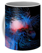 Abstract Wild Horse Red White And Blue Coffee Mug by Michelle Wrighton