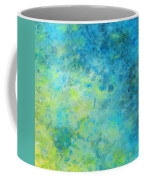 Blue Yellow Abstract Beach Fizz Coffee Mug by Michelle Wrighton