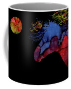 Colorful Abstract Full Moon Wild Horse Painting Coffee Mug by Michelle Wrighton