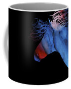 Colorful Abstract Wild Horse Silhouette - Red And Blue Coffee Mug by Michelle Wrighton