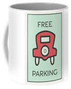 Vintage MONOPOLY Game Free Parking Get out of Jail Mug 1" Badge x4 Badges NEW 